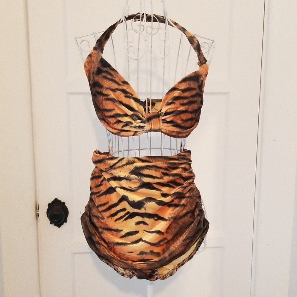Tiger Print retro swimsuit